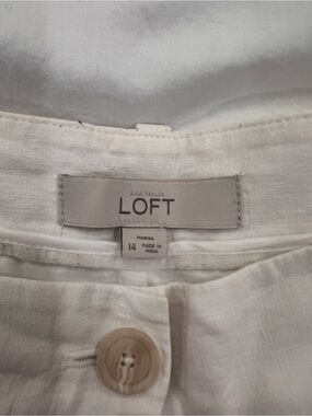 LOFT White Linen Pants / Women’s